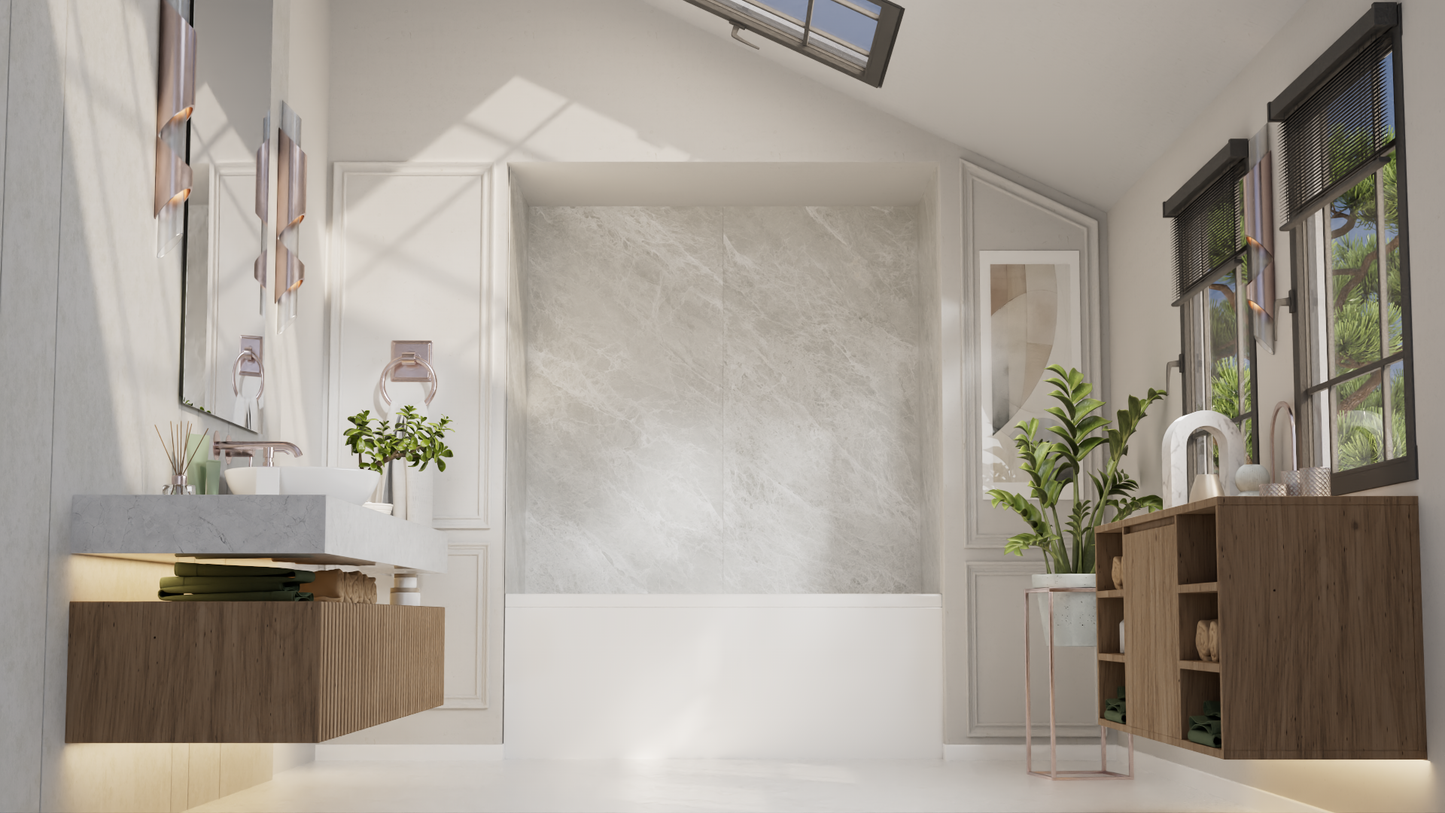 ULICI Panels Black Pearl Tile Tub/Shower Wall Kit