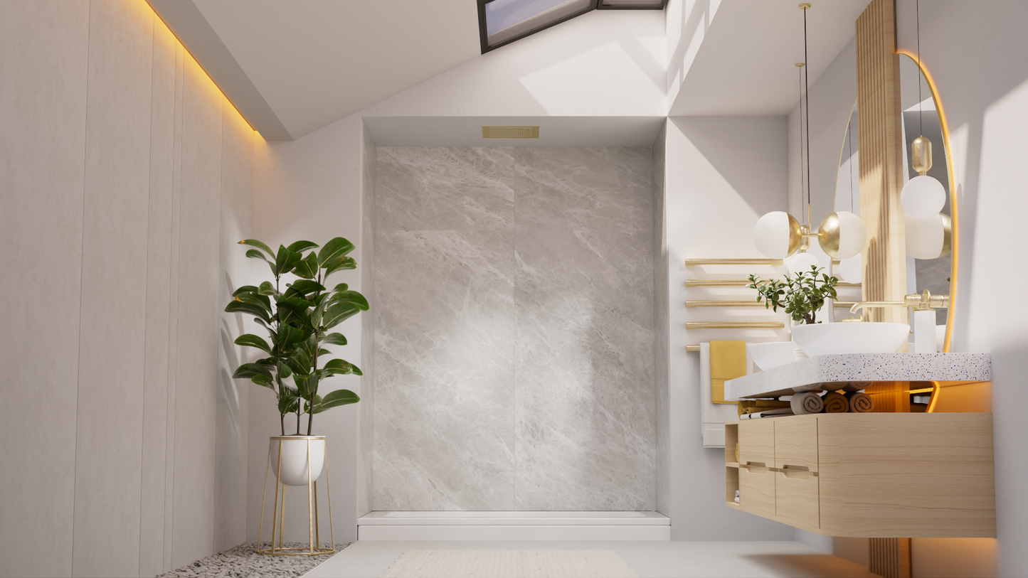 ULICI Panels Travertine Tile Tub/Shower Wall  Kit