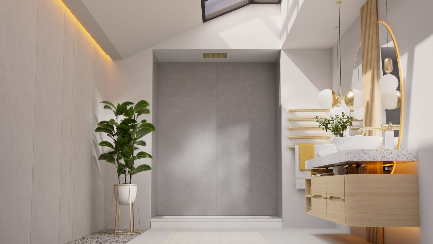 ULICI Panels Catania Grey Tile Tub/Shower Wall Kit