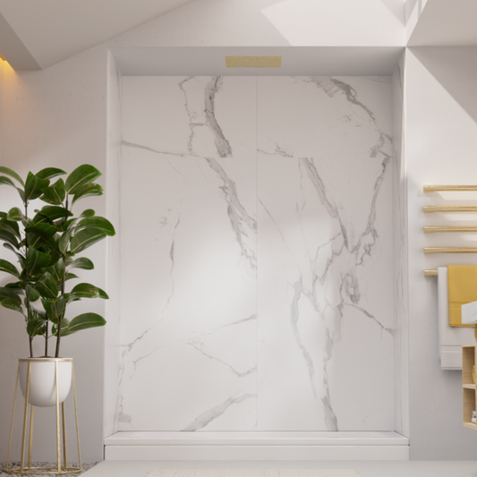 ULICI Panels Calacatta Marble Tile Tub/Shower Wall Kit