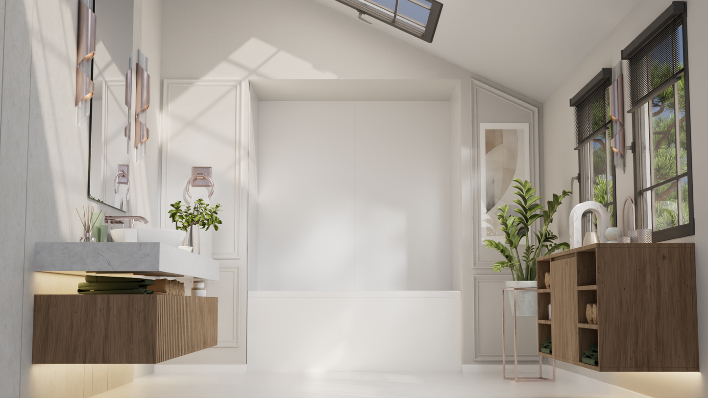 ULICI Panels Pure White Tile Tub/Shower Wall Kit
