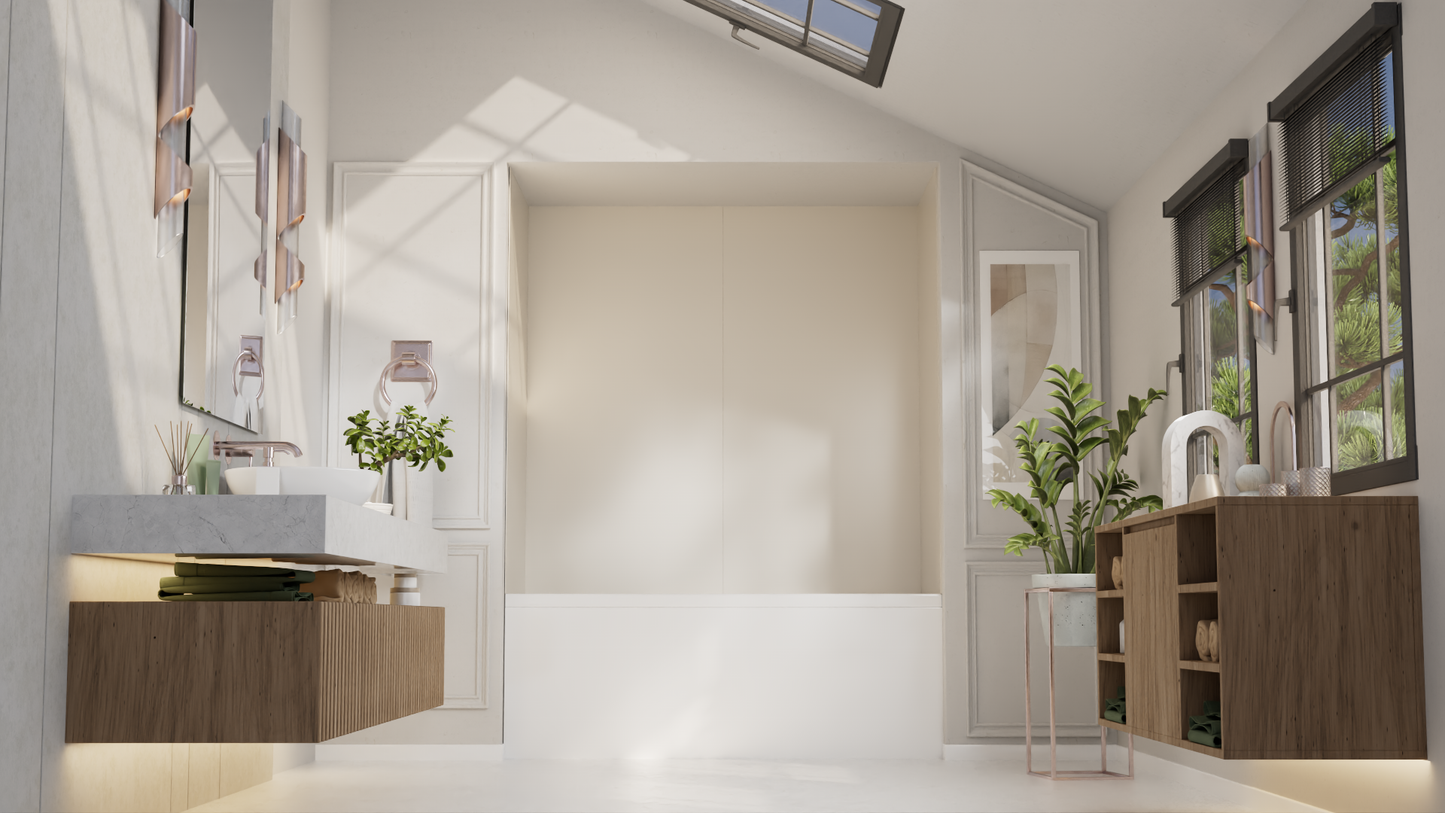 ULICI Panels Paris Beige Tile Tub/Shower Wall Kit